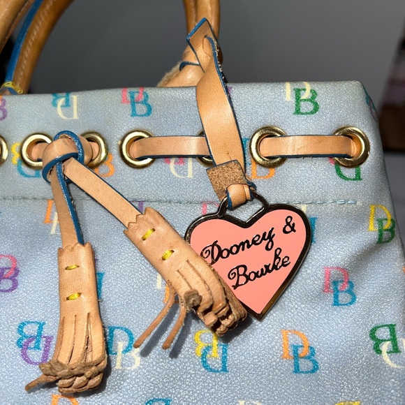 Dooney & Bourke Rainbow Monogram Tassel Tote - Picture 6 of 7